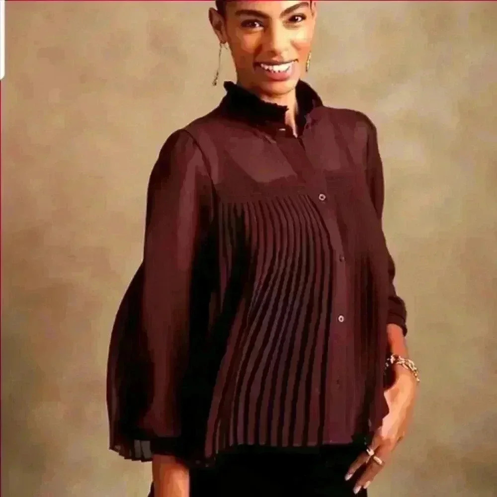 Banana Republic Chiffon Pleated Blouse